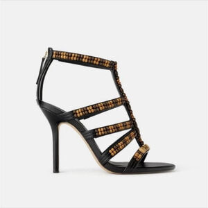 Zara Beaded Heeled Gladiator Heels